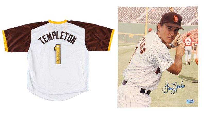 Garry Templeton San Diego Padres Signed Jersey (JSA) & Graig Nettles Signed San Diego Padres 8x10 Photo (AIV) Garry Templeton San Diego Padres Signed Jersey (JSA) & Graig Nettles Signed San Diego Padres 8x10 Photo (AIV)