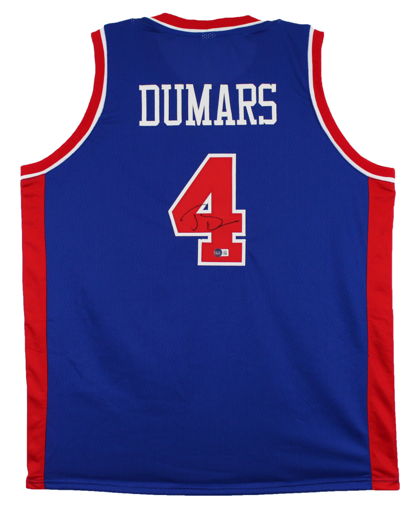 Joe Dumars Signed Detroit Pistons Jersey (Beckett) & Detroit Pistons Team-Issued 