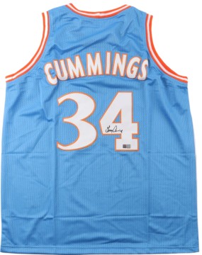 Terry Cummings Signed San Diego Clippers Jersey (TriStar), & Terry Cummings Signed DePaul Blue Demons Jersey Inscribed All American 82