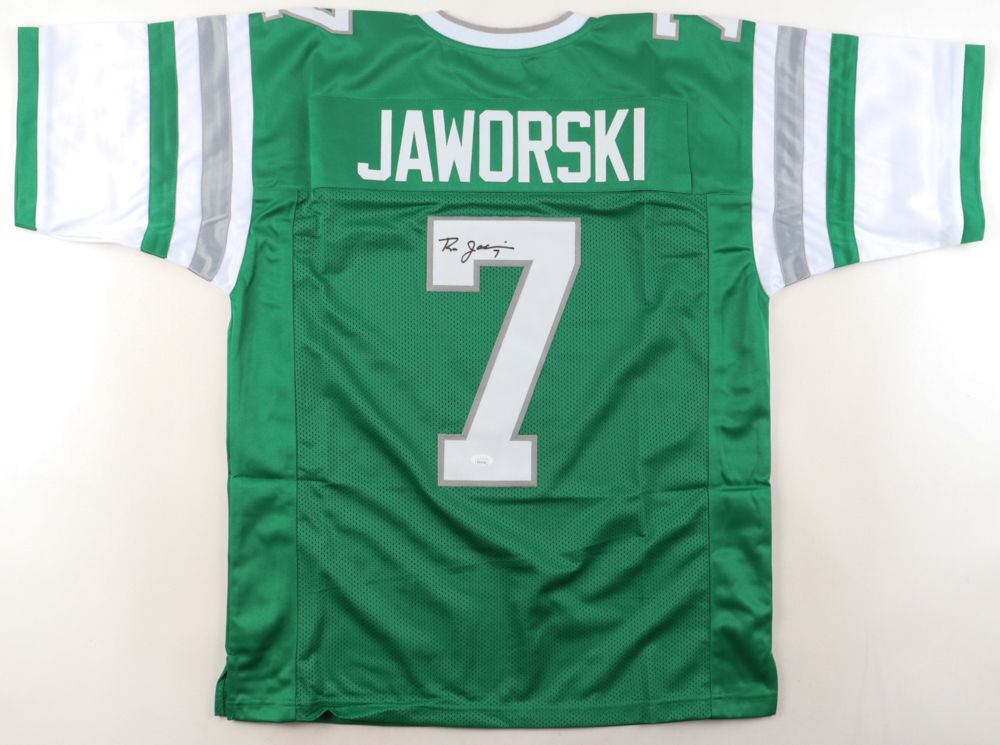 Roman Gabriel Signed Philadelphia Eagles 8x10 Photo (JSA) & Ron Jaworski Signed Philadelphia Eagles Jersey (JSA)