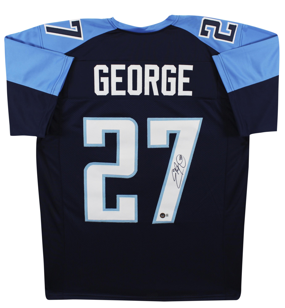 Eddie George Signed Tennessee Titans Jersey (Beckett) & Eddie George Signed Houston Oilers 8x10 Photo (JSA)