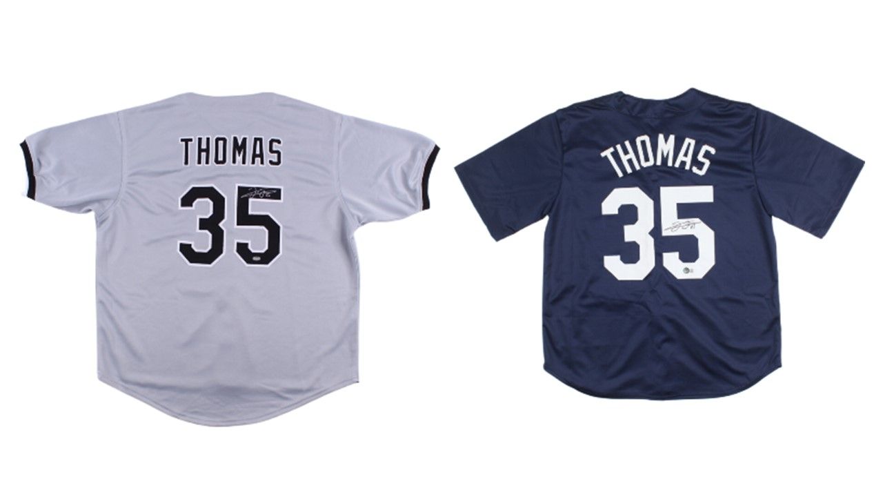 Frank Thomas Signed Auburn Tigers Jersey (Beckett) & Frank Thomas Signed Chicago White Sox Jersey (Schwartz)