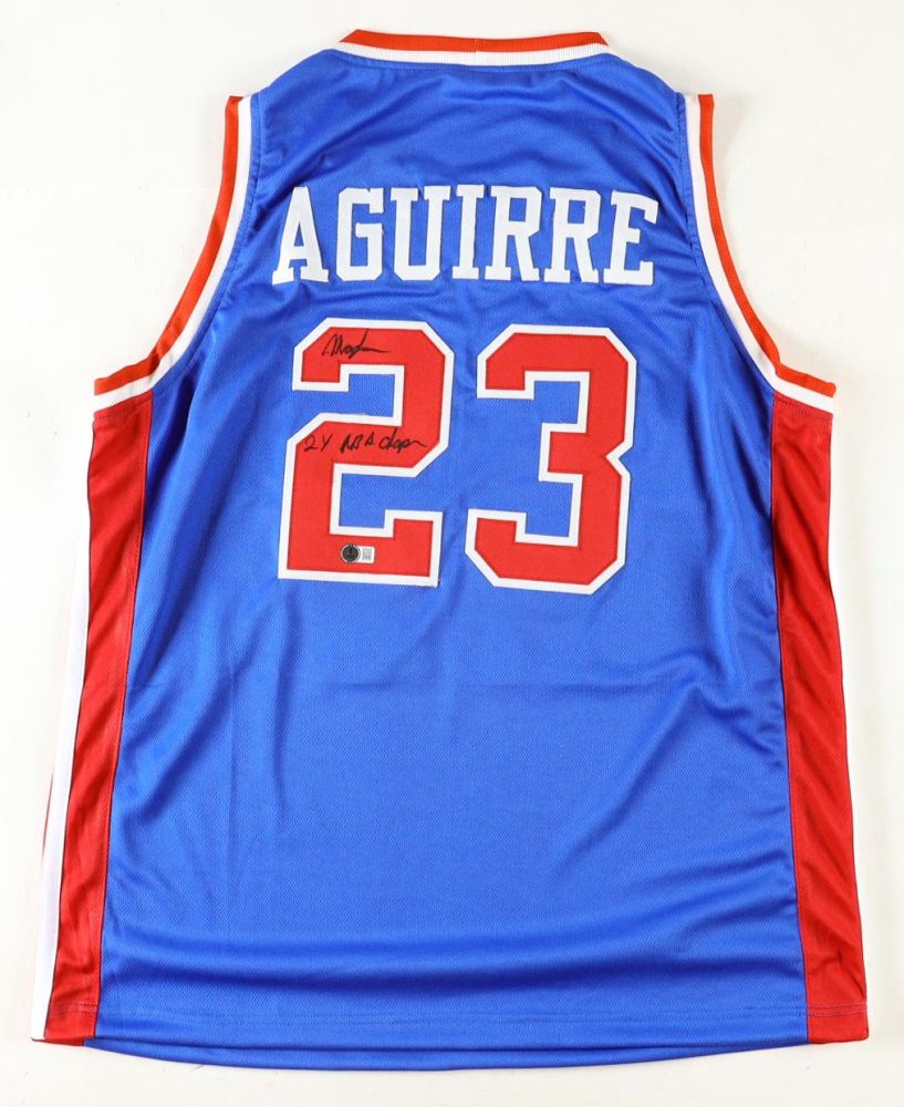 Mark Aguirre Signed Detroit Pistons Jersey Inscribed