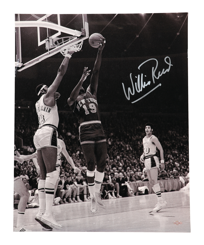 Willis Reed Signed New York Knicks 16x20 Photo (Steiner), Walt Frazier Signed New York Knicks Jersey (JSA), & Walt Frazier Signed New York Knicks 16x20 Photo (JSA)