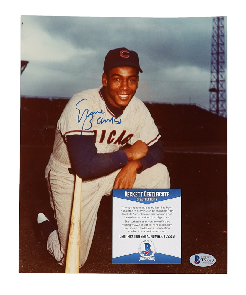 Ernie Banks Signed Chicago Cubs 8x10 Photo (Beckett)