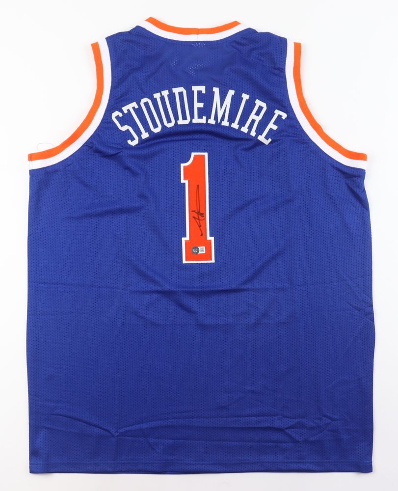 Amar'e Stoudemire Signed New York Knicks Jersey (Beckett) & Allan Houston Signed New York Knicks Jersey (Beckett)