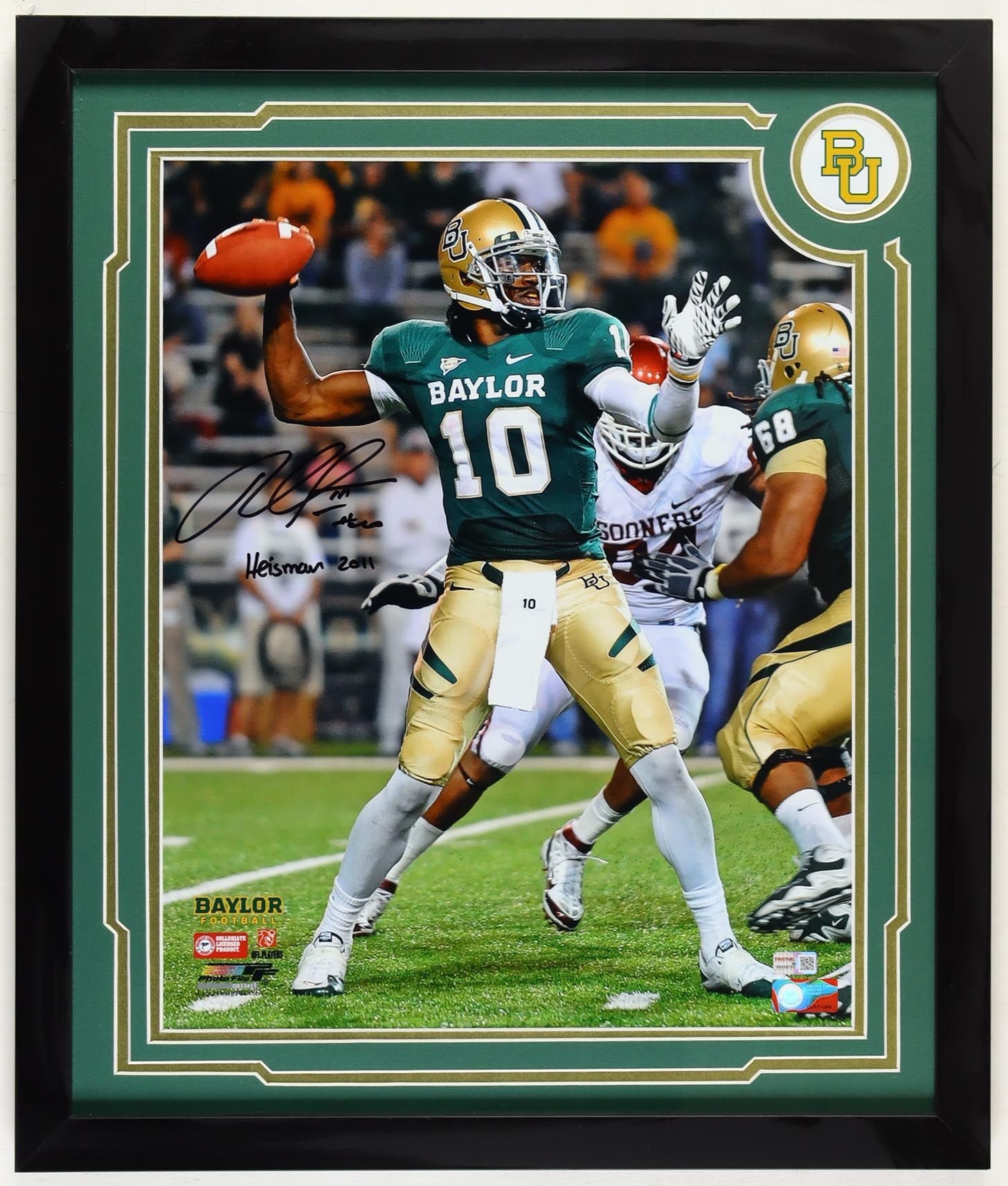 Robert Griffin III Signed Baylor Bears Custom Framed 22.25