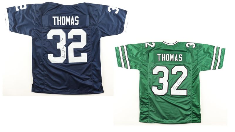 Blair Thomas Signed Penn State Nittany Lions Jersey (JSA) & Blair Thomas Signed New York Jets Jersey (JSA) Blair Thomas Signed Penn State Nittany Lions Jersey (JSA) & Blair Thomas Signed New York Jets Jersey (JSA)