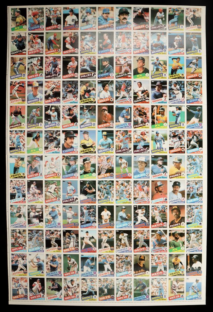 1985 Topps Baseball Uncut Trading Card Sheet of (132) Cards