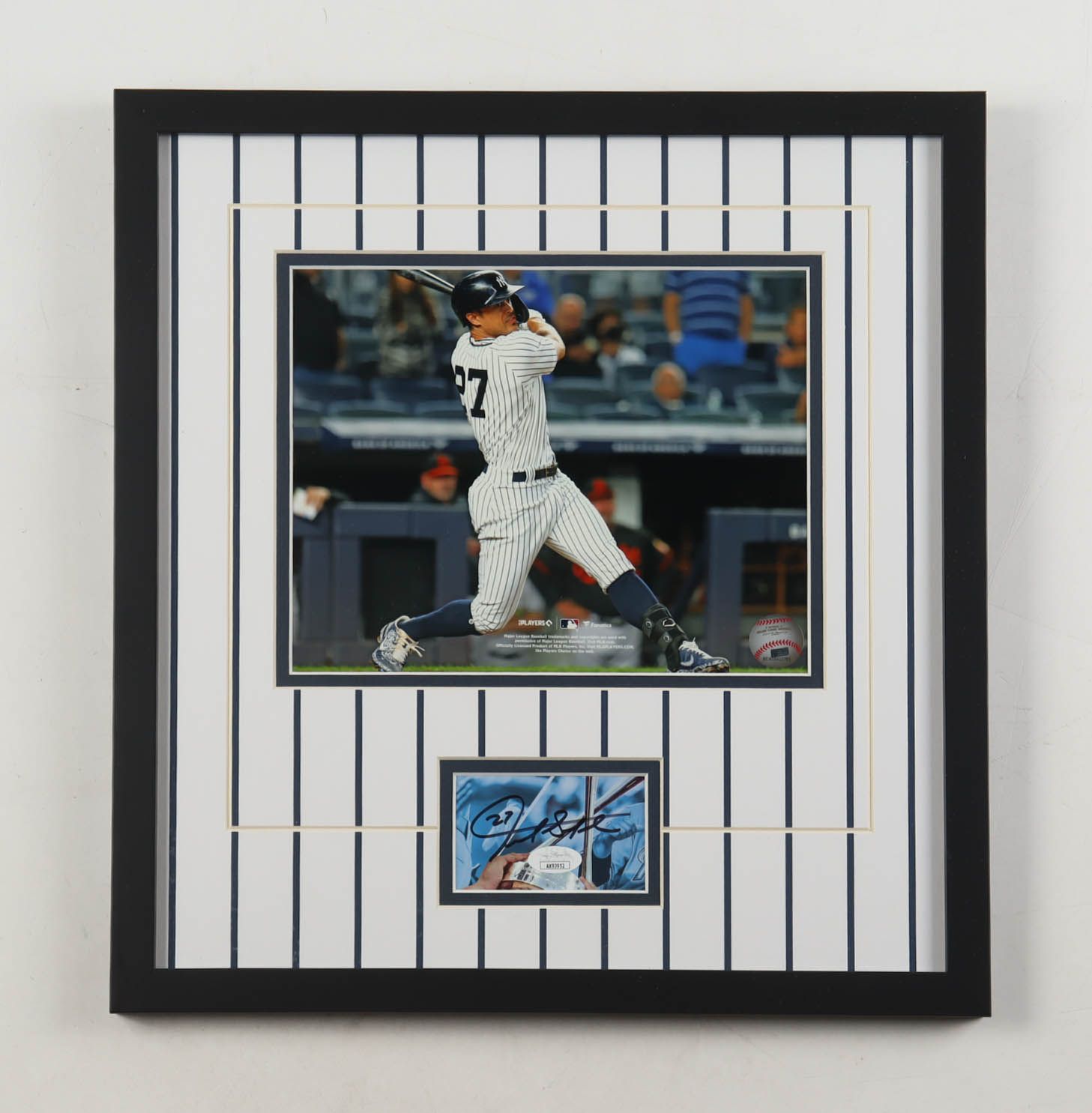 Giancarlo Stanton Signed New York Yankees Custom Framed Cut Display (JSA)