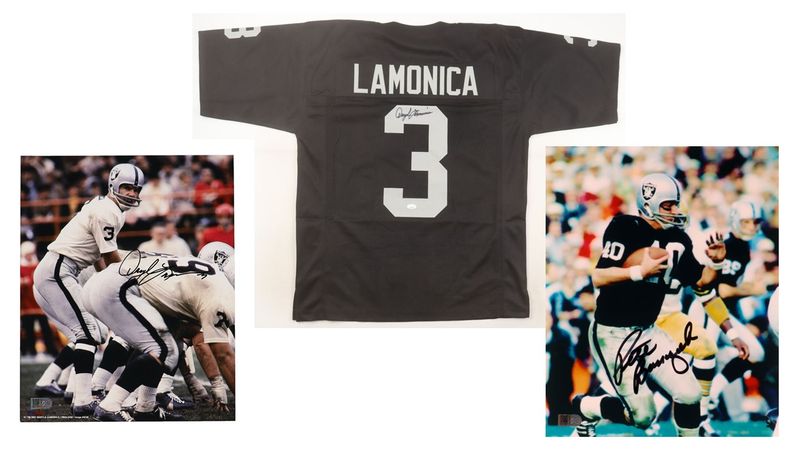 Daryle Lamonica Signed Oakland Raiders Jersey (JSA), Daryle Lamonica Signed Raiders 8x10 Photo (AIV) & Pete Banaszak Signed Oakland Raiders 8x10 Photo (AIV) Daryle Lamonica Signed Oakland Raiders Jersey (JSA), Daryle Lamonica Signed Raiders 8x10 Photo (AIV) & Pete Banaszak Signed Oakland Raiders 8x10 Photo (AIV)