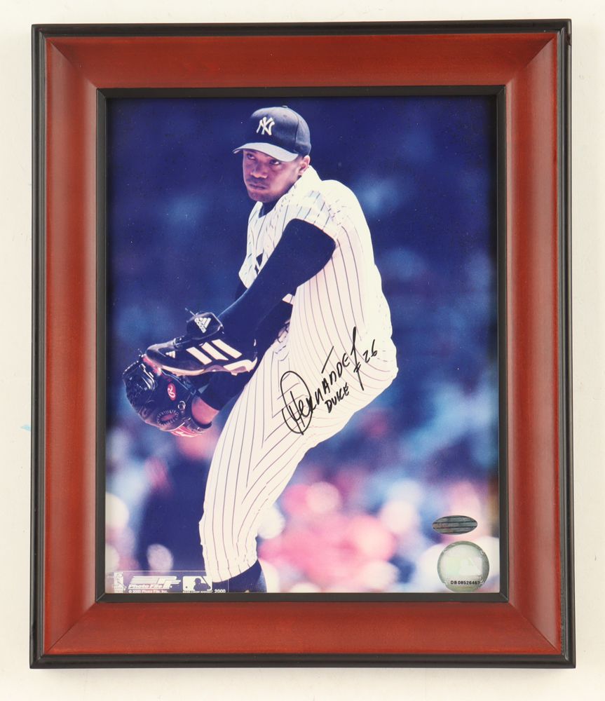 Orlando Hernandez Signed New York Yankees Custom Framed Photo Display Inscribed "Duke" (Steiner)