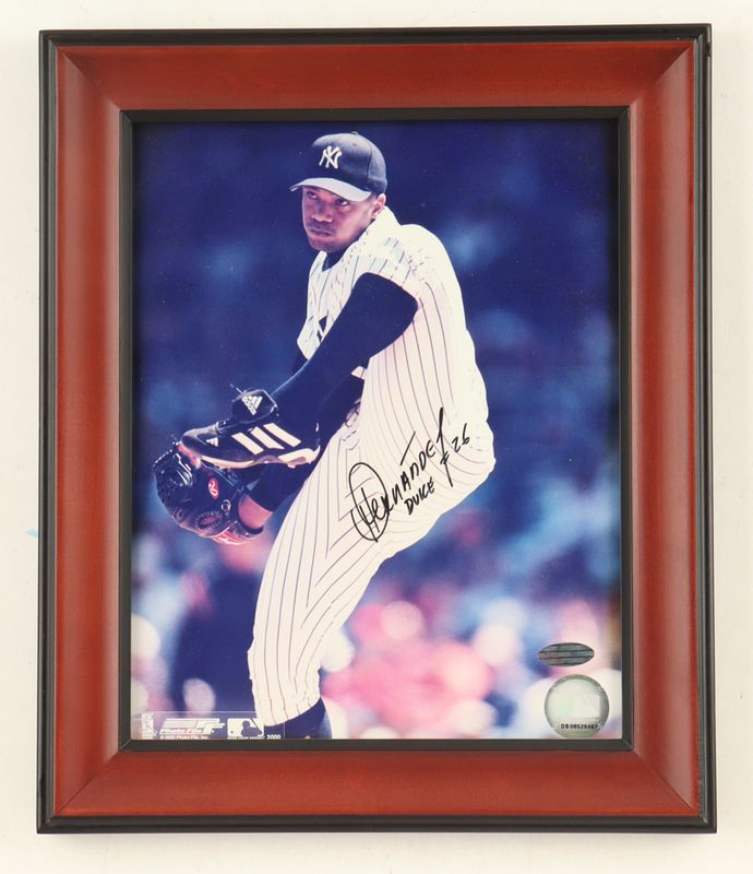 Orlando Hernandez Signed New York Yankees Custom Framed Photo Display Inscribed "Duke" (Steiner)
