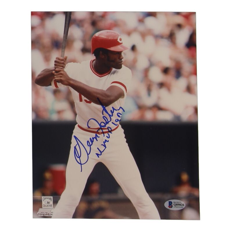 George Foster Signed Cincinnati Reds 8x10 Photo Inscribed "NL MVP 1977" (Beckett)