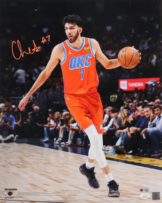 Chet Holmgren Signed Oklahoma City Thunder 16x20 Photo (JSA & Holmgren) Chet Holmgren Signed Oklahoma City Thunder 16x20 Photo (JSA & Holmgren)