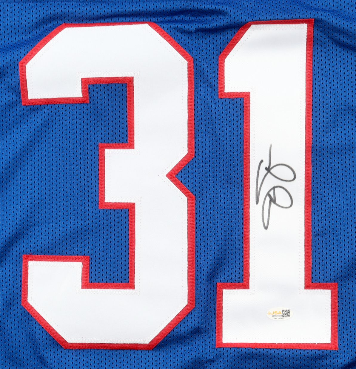 Jason Sehorn Signed New York Giants Jersey (JSA)
