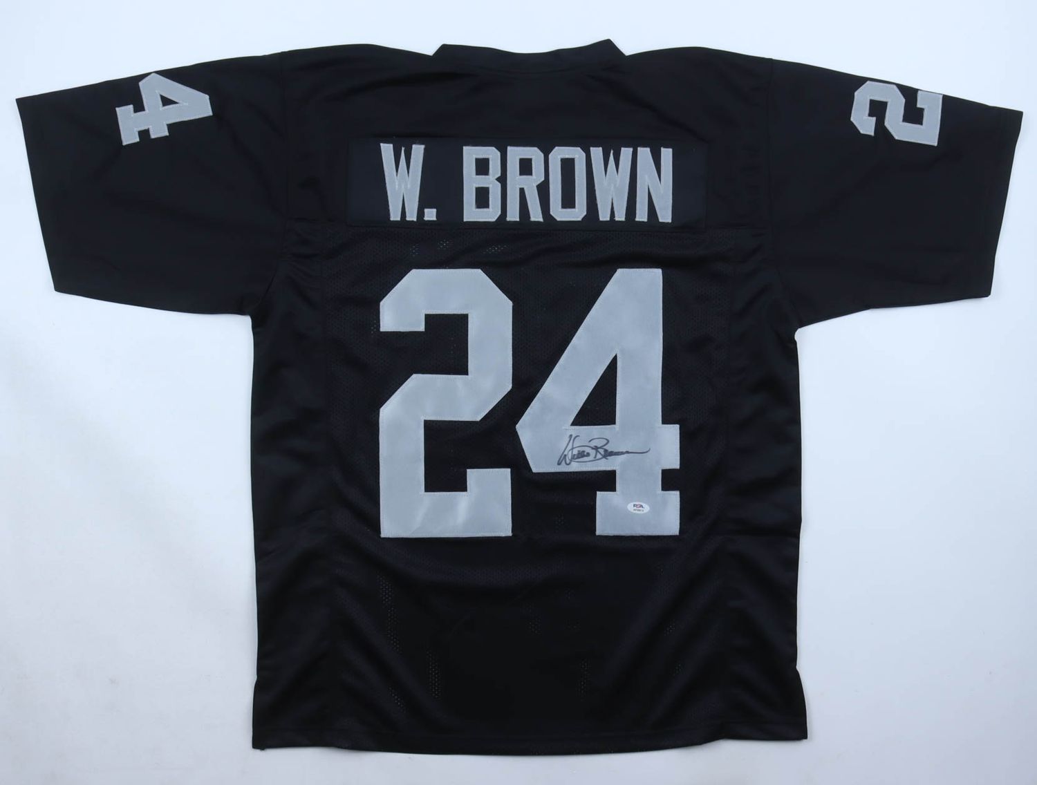 Willie Brown Signed Oakland Raiders 8x10 Photo Inscribed "H.O.F. 1984" (Beckett) & Signed Oakland Raiders Jersey (PSA)