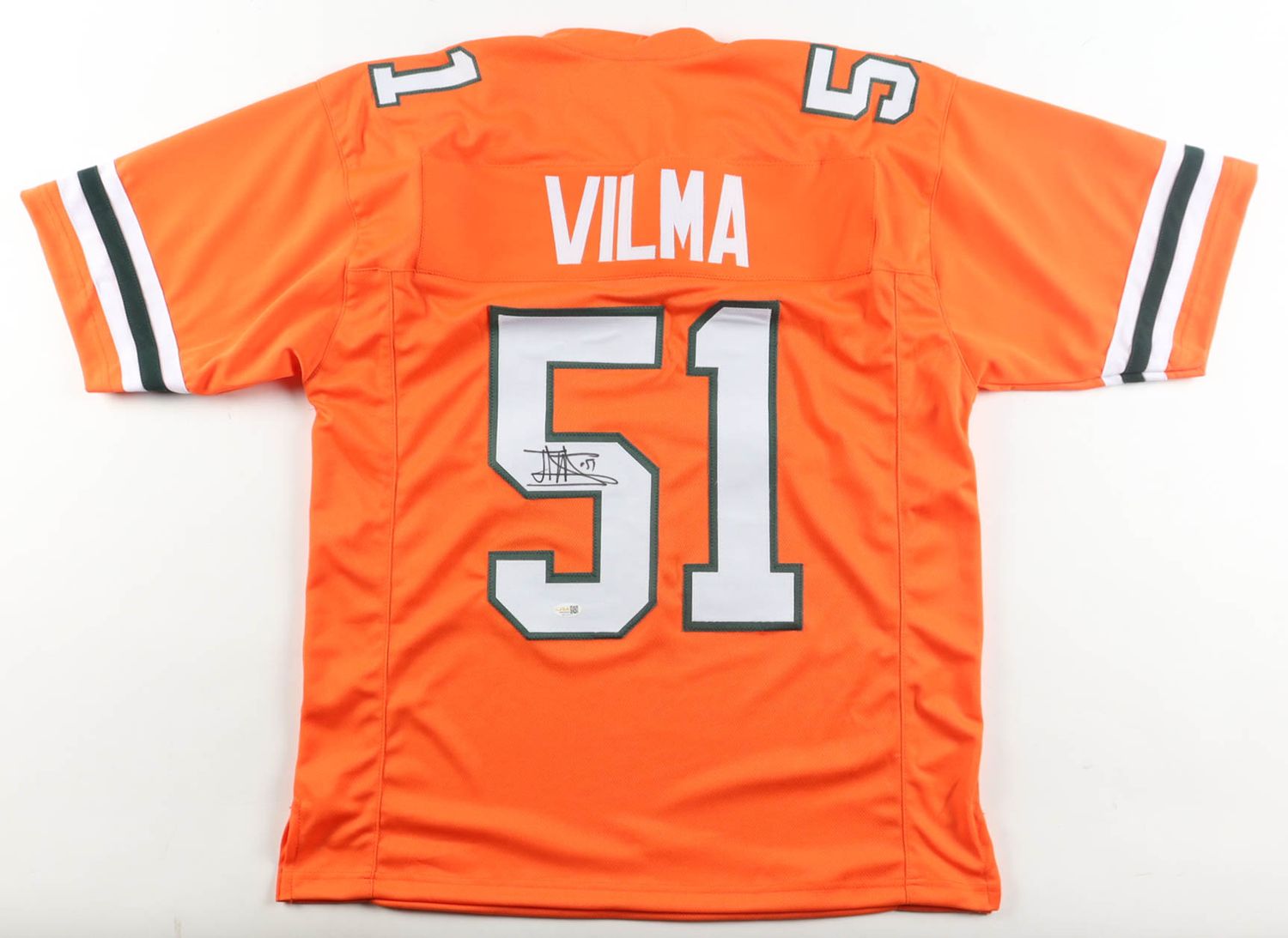 Jonathan Vilma Miami Hurricanes Signed Jersey (JSA)