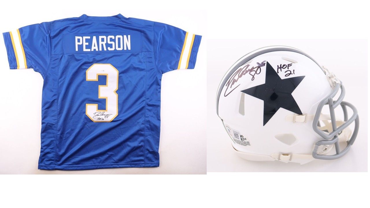 Drew Pearson Signed Tulsa Golden Hurricane Jersey Inscribed "HOF '21" (JSA) & Drew Pearson Signed Dallas Cowboys Speed Mini Helmet Inscribed "HOF '21" (Beckett)