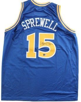 Latrell Sprewell Signed Golden State Warriors Jersey (Beckett)