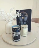 Transparent belvedere bottle candle