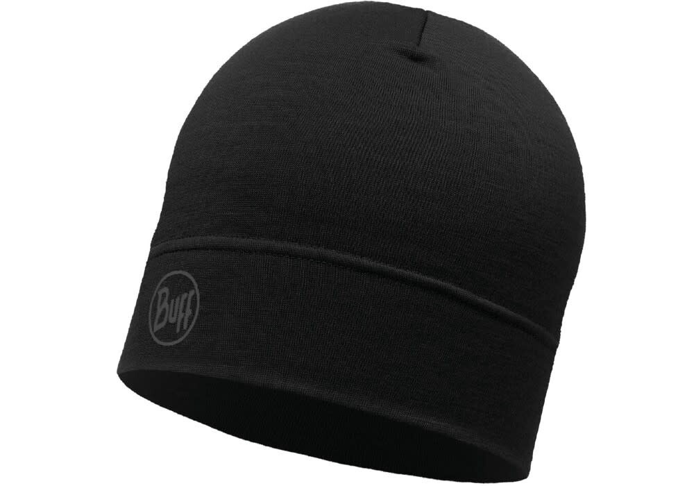Buff Lightweight Merino Wool Hat Solid Black