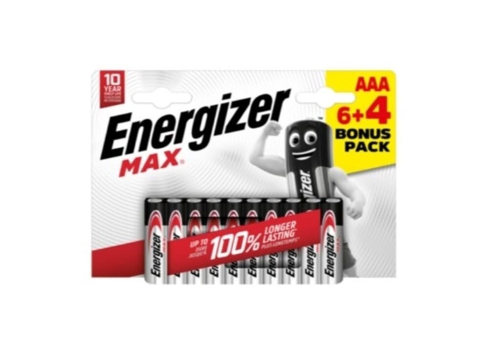 Energizer MAX AAA 6+4 Free Pack Batteries