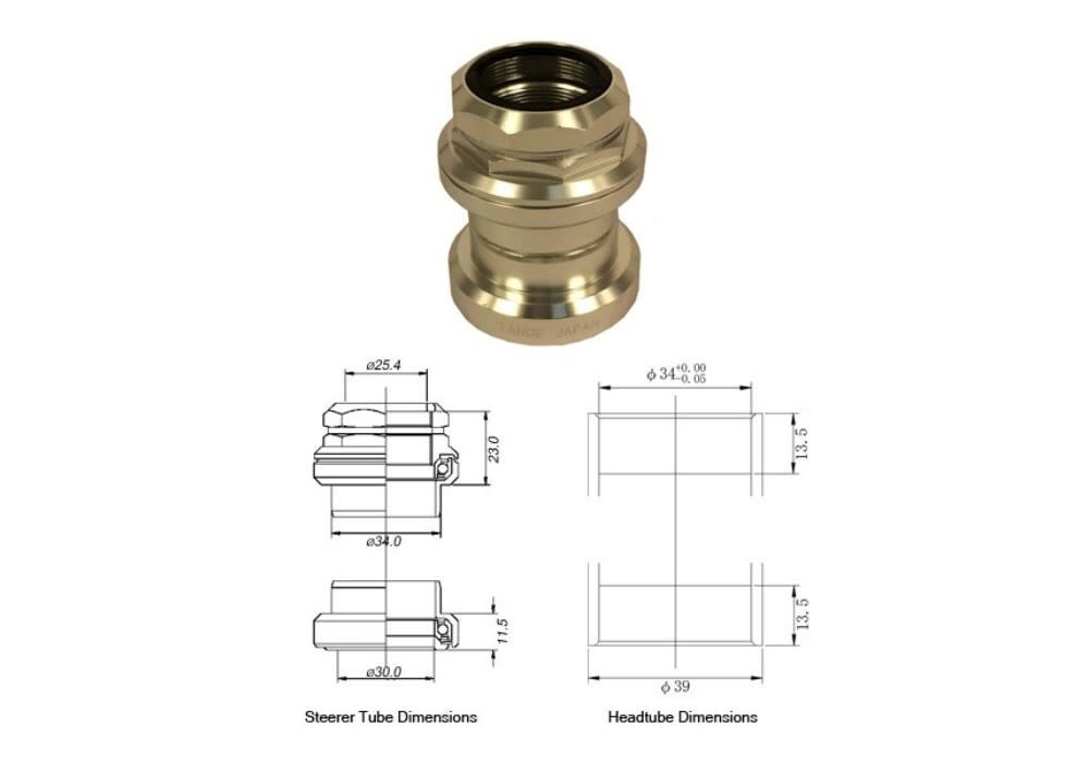 Tange seiki Falcon 1 1/8&quot; Threaded Headset Silver