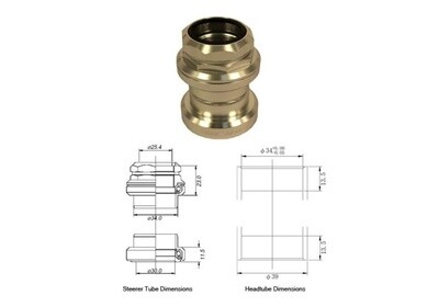Tange seiki Falcon 1 1/8&quot; Threaded Headset Silver