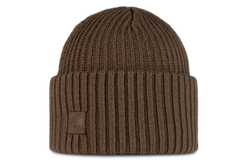 Buff Rutger Knitted Beanie, Colour: Brindle Brown