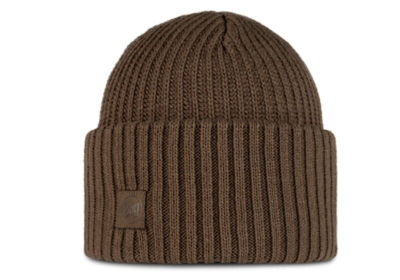 Buff Rutger Knitted Beanie, Color: Brindle Brown