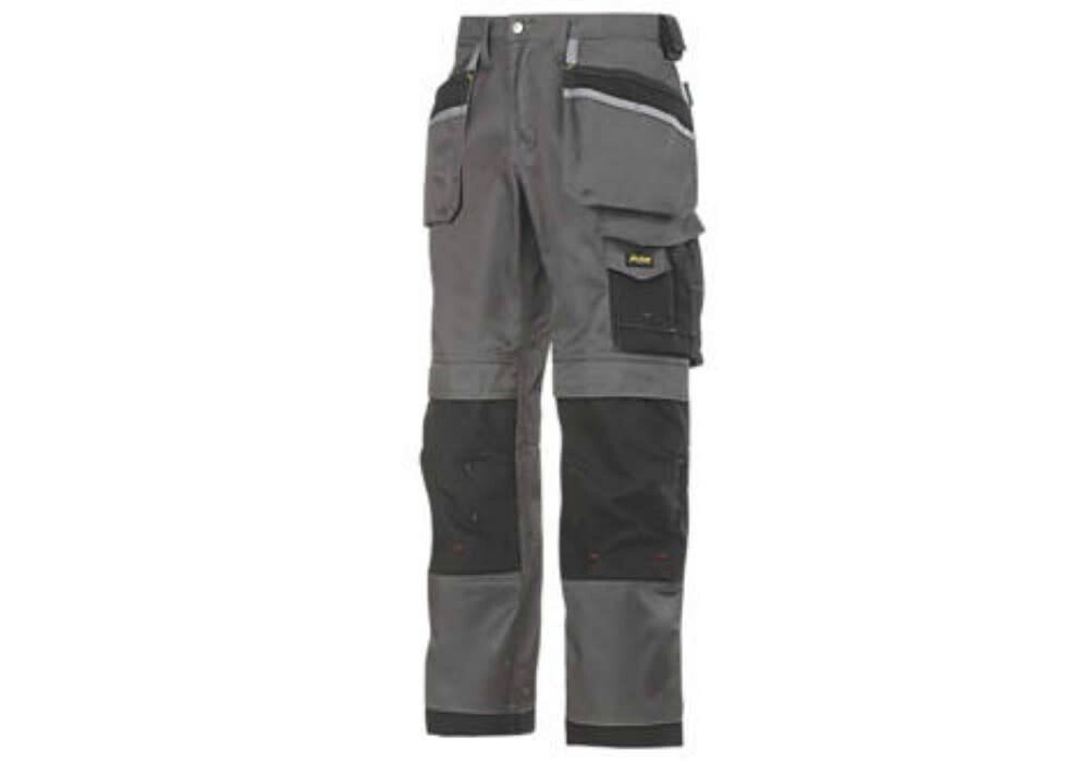 Snickers 3212 Craftsman Trousers Duratwill Holster Pockets, Color: Black / Grey, Size: 146 W31 L35