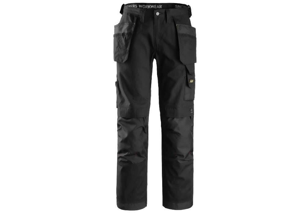 Snickers 3214 Craftsmen Trousers Canvas+ Holster Pockets, Color: Black, Size: 100 W36 L30