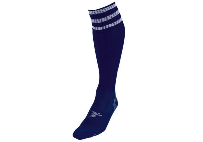 Precision 3 Stripe Pro Football Sock, Colour: Blue/White, Size: UK 3-6