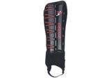 Precision Pro Shin &amp; Ankle Guard, Colour: Black/Red, Size: L