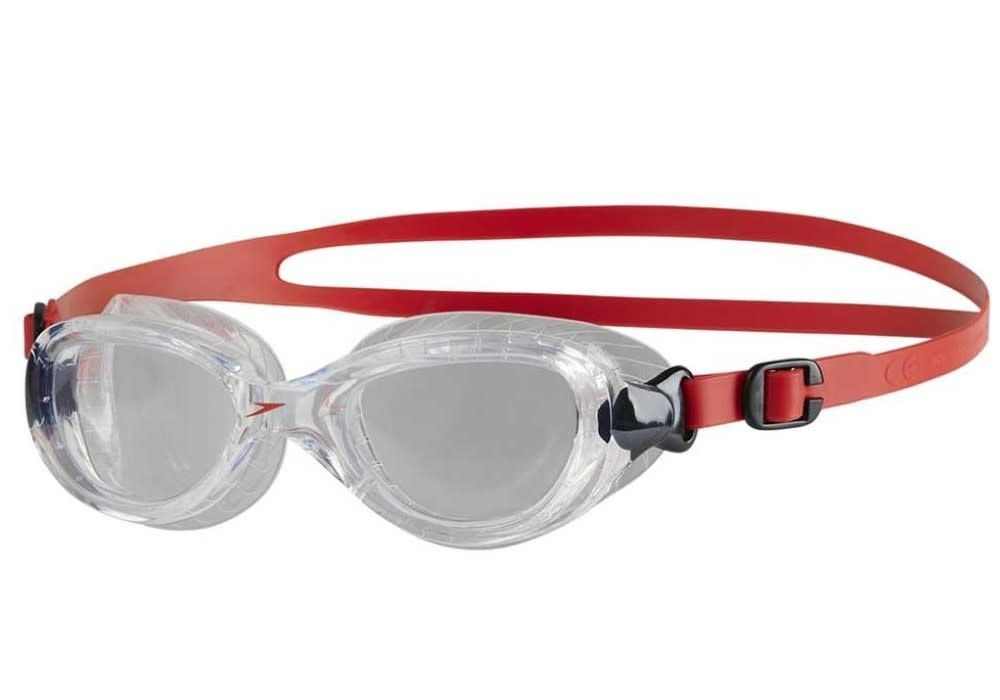 Speedo Futura Classic Junior Swimming Goggles, Colour: Red/Clear