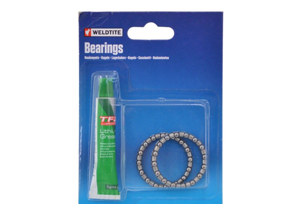 Weldtite Bearings Head Race Caged Bearings &amp; Grease 5/32&quot;