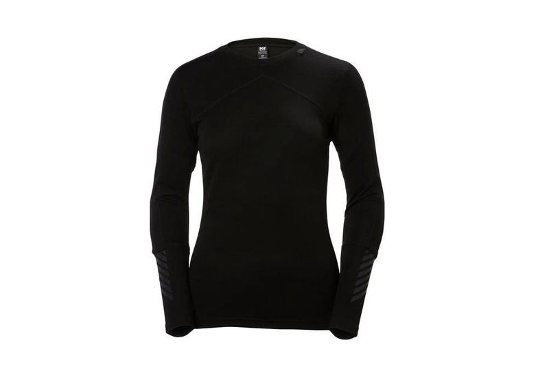 Helly Hansen Dry Women&#39;s Dynamic Long Sleeve Crew Baselayer, Colour: Black, Size: S