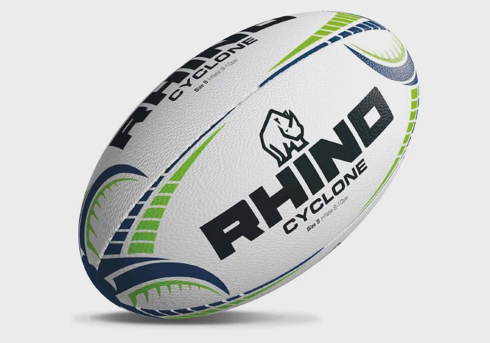 Rhino Cyclone Rugby Ball, Colour: White