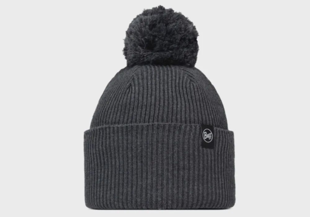 Buff Knitted Beanie Renvi Pom-Pom, Colour: Grey Heather