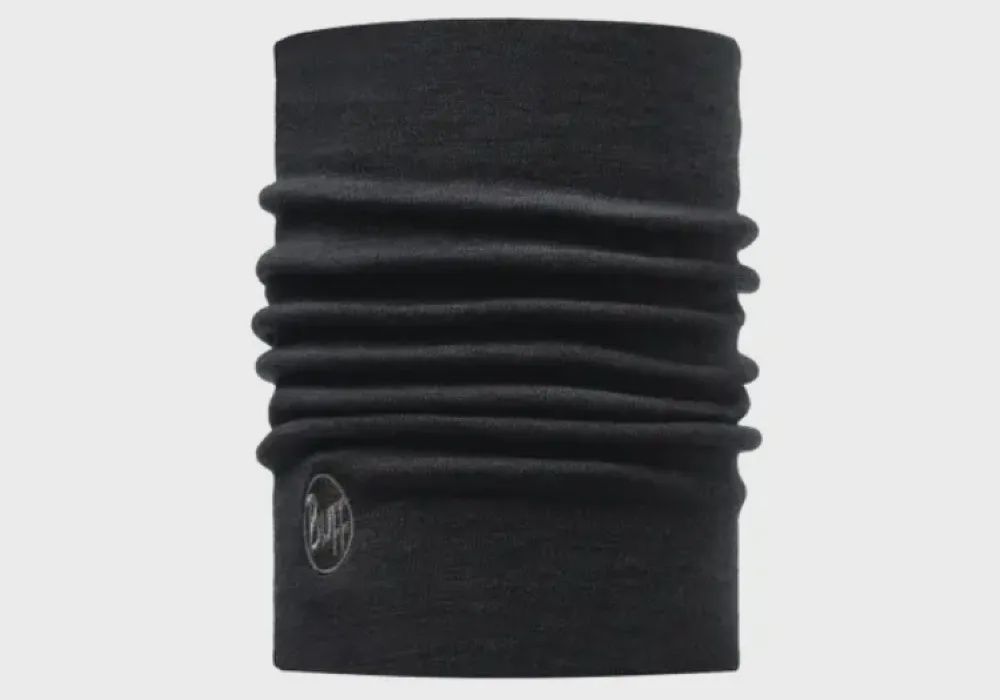 Buff Merino Heavyweight Neck Warmer Solid Black