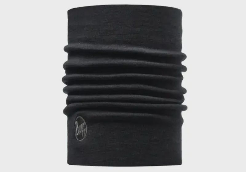 Buff Merino Heavyweight Neck Warmer Solid Black