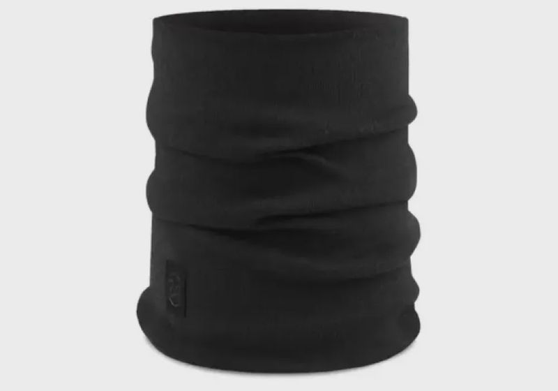 Buff Merino Heavyweight Neck Warmer Solid Black