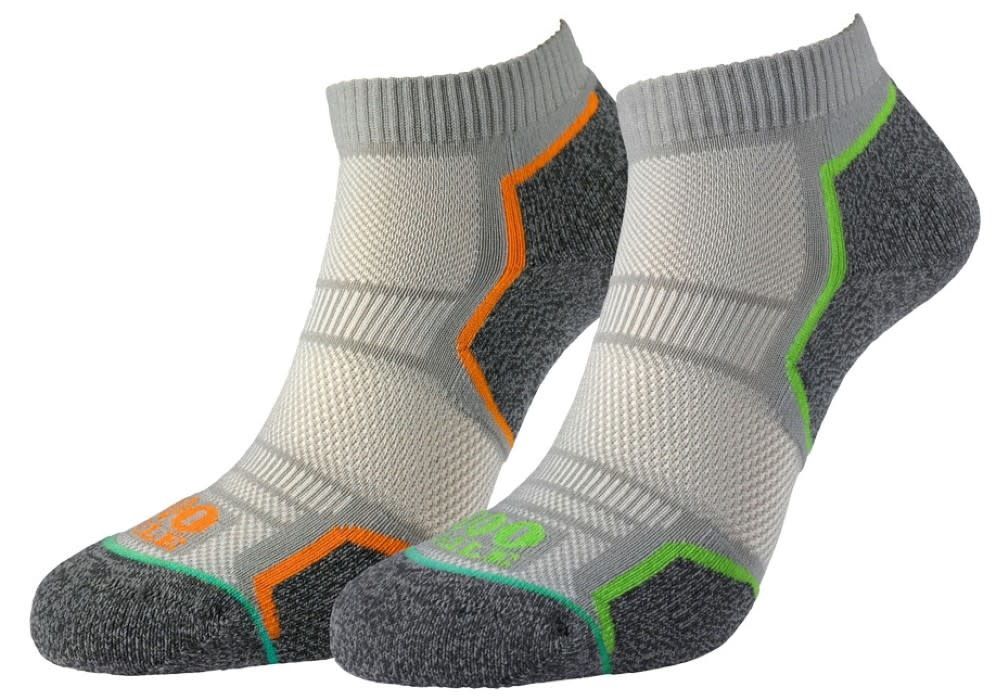 1000 Mile Run Anklet Sock Twin Pack, Colour: Grey, Size: M UK 6-8.5