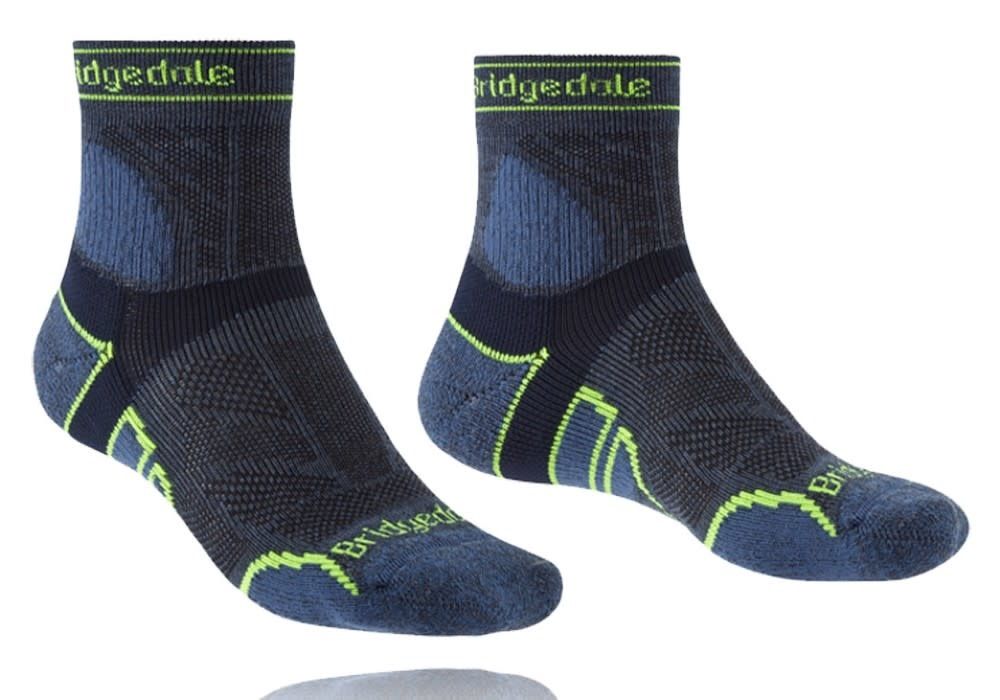 Bridgedale Trail Run Lightweight T2 Merino Sport 3/4 Crew Sock, Colour: Blue, Size: M UK 6-8.5