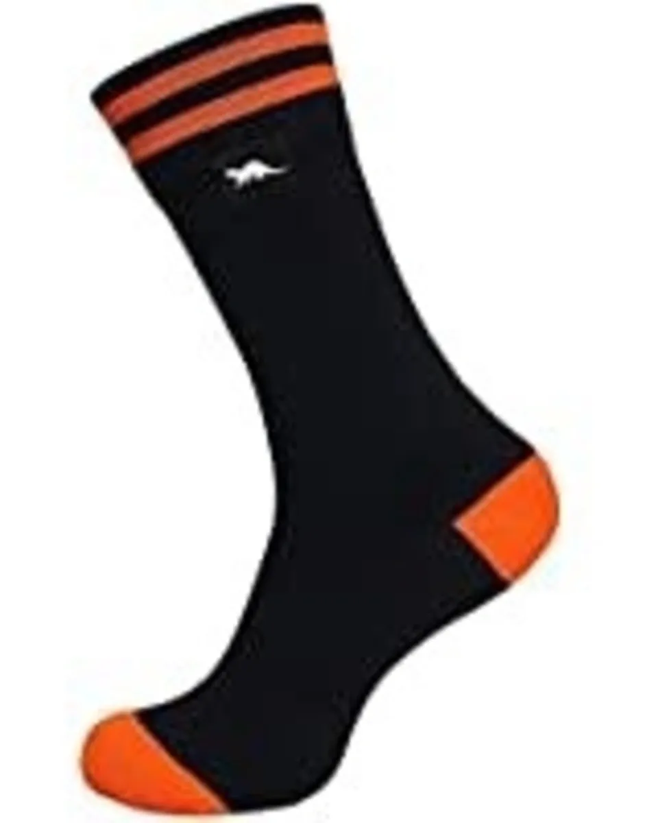 DexShell Hytherm Pro Waterproof Mid Calf Socks, Colour: Tango Stripe, Size: UK S 3-5