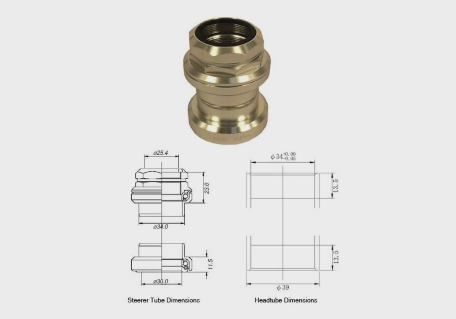Tange seiki Falcon 1 1/8" Threaded Headset Silver