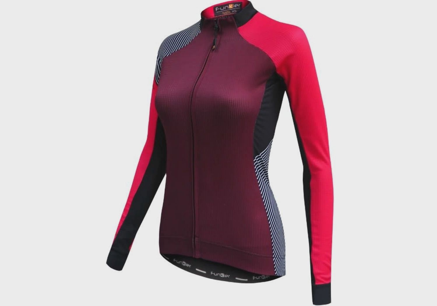 Funkier Women's Mataro Thermal Long Sleeve Jersey, Colour: Merlot, Size: L