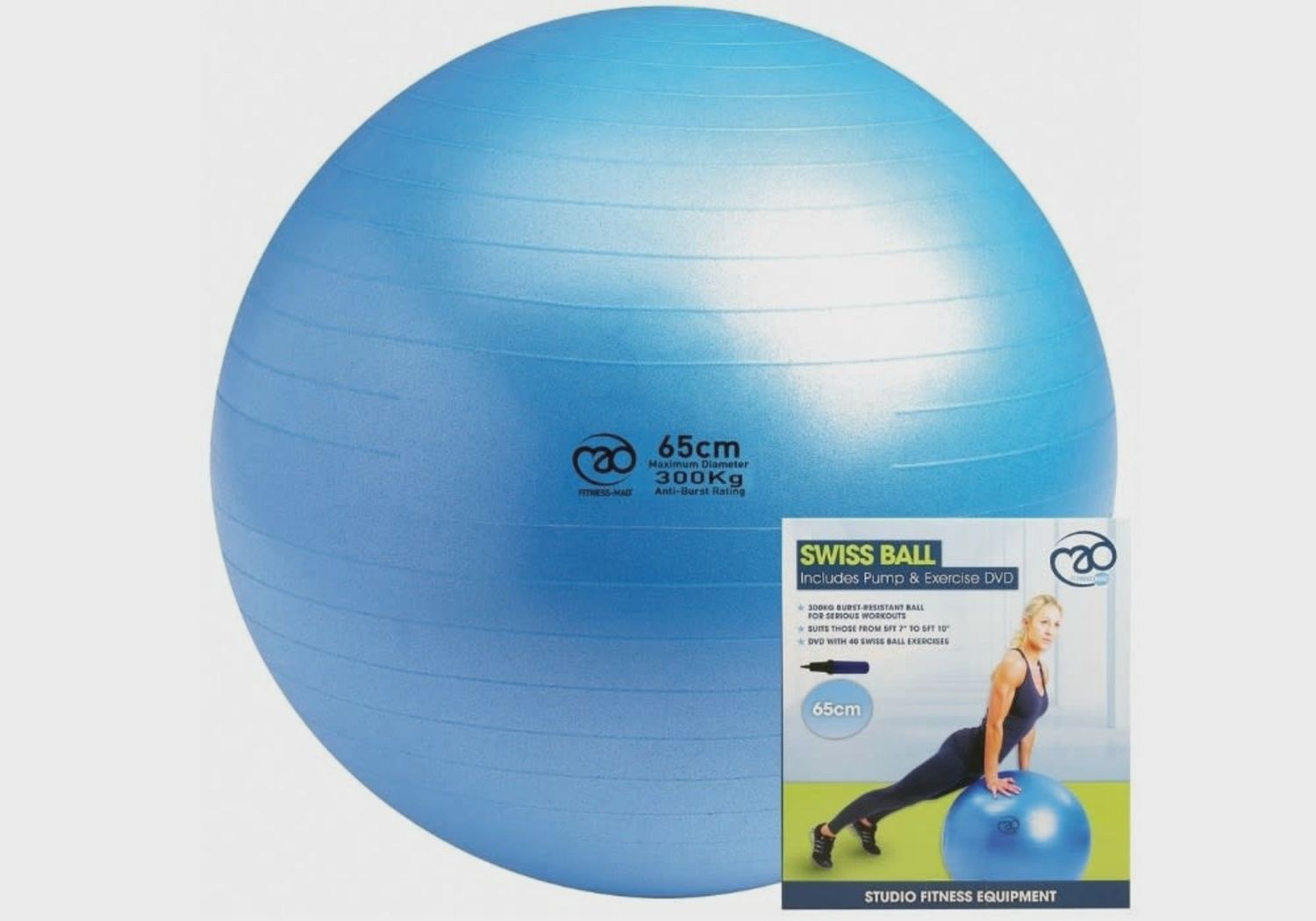 Fitness Mad Swiss Ball 65cm with Hi-Speed Pump