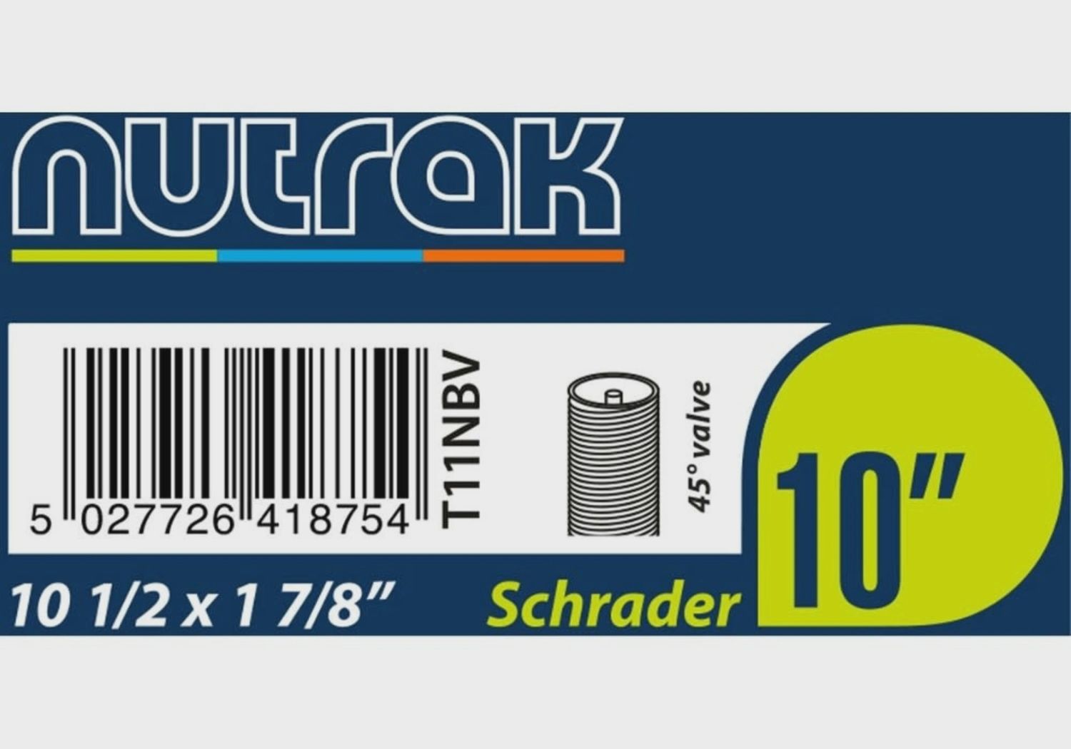 Nutrak Inner Tube 10 x 1/2 x1-7/8 Schrader
